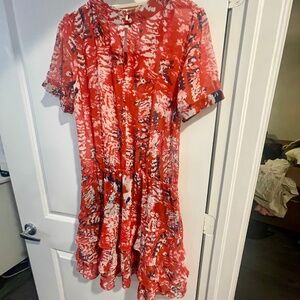 Folic Abstract Print Tiered Mini Dress — Brazilian brand / Size 6 - Small